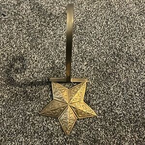 Vintage Christmas Brass Star Stocking Holder